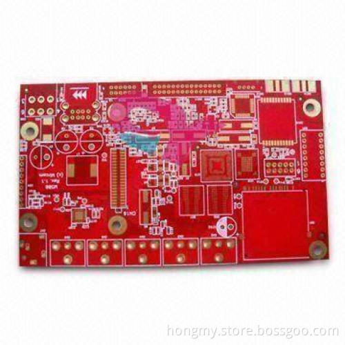 Multi-layered PCB with FR-4, Red Solder Mask and 0.2 to 3.2mm Board Thickness